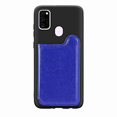 Ultra-thin Silicone Gel Soft Case Cover with Magnetic S08D for Samsung Galaxy M30s Blue