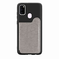 Ultra-thin Silicone Gel Soft Case Cover with Magnetic S08D for Samsung Galaxy M30s Gray