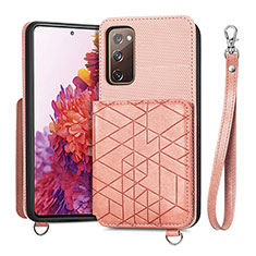 Ultra-thin Silicone Gel Soft Case Cover with Magnetic S08D for Samsung Galaxy S20 Lite 5G Pink