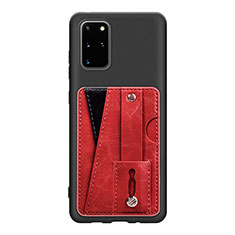 Ultra-thin Silicone Gel Soft Case Cover with Magnetic S08D for Samsung Galaxy S20 Plus Red