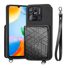 Ultra-thin Silicone Gel Soft Case Cover with Magnetic S08D for Xiaomi Redmi 10 India Black