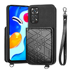 Ultra-thin Silicone Gel Soft Case Cover with Magnetic S08D for Xiaomi Redmi Note 11S 4G Black