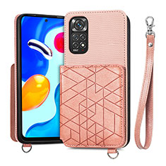 Ultra-thin Silicone Gel Soft Case Cover with Magnetic S08D for Xiaomi Redmi Note 11S 4G Pink