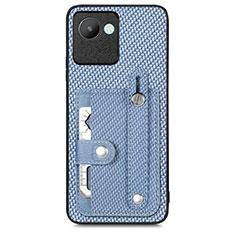 Ultra-thin Silicone Gel Soft Case Cover with Magnetic S09D for Realme C30 Blue