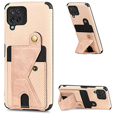 Ultra-thin Silicone Gel Soft Case Cover with Magnetic S09D for Samsung Galaxy A12 5G Rose Gold