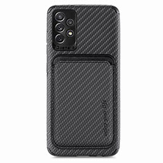 Ultra-thin Silicone Gel Soft Case Cover with Magnetic S09D for Samsung Galaxy A52 4G Black