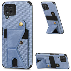 Ultra-thin Silicone Gel Soft Case Cover with Magnetic S09D for Samsung Galaxy M12 Blue