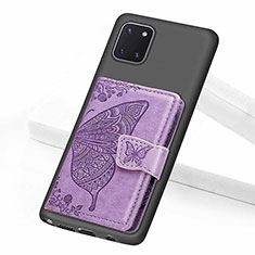 Ultra-thin Silicone Gel Soft Case Cover with Magnetic S09D for Samsung Galaxy M60s Purple