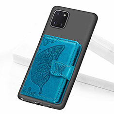 Ultra-thin Silicone Gel Soft Case Cover with Magnetic S09D for Samsung Galaxy Note 10 Lite Blue