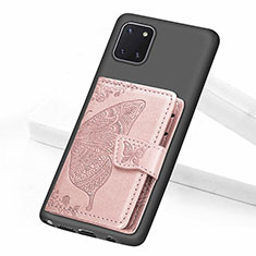 Ultra-thin Silicone Gel Soft Case Cover with Magnetic S09D for Samsung Galaxy Note 10 Lite Pink