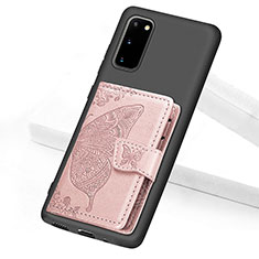 Ultra-thin Silicone Gel Soft Case Cover with Magnetic S09D for Samsung Galaxy S20 5G Pink