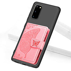 Ultra-thin Silicone Gel Soft Case Cover with Magnetic S09D for Samsung Galaxy S20 5G Rose Gold