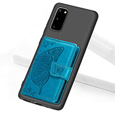 Ultra-thin Silicone Gel Soft Case Cover with Magnetic S09D for Samsung Galaxy S20 Blue