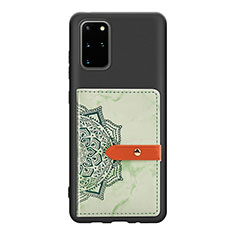 Ultra-thin Silicone Gel Soft Case Cover with Magnetic S09D for Samsung Galaxy S20 Plus Green