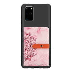 Ultra-thin Silicone Gel Soft Case Cover with Magnetic S09D for Samsung Galaxy S20 Plus Pink