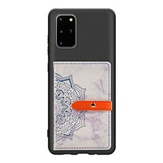 Ultra-thin Silicone Gel Soft Case Cover with Magnetic S09D for Samsung Galaxy S20 Plus Purple