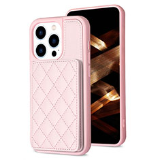 Ultra-thin Silicone Gel Soft Case Cover with Magnetic S10D for Apple iPhone 16 Pro Rose Gold