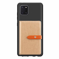 Ultra-thin Silicone Gel Soft Case Cover with Magnetic S10D for Samsung Galaxy A81 Khaki
