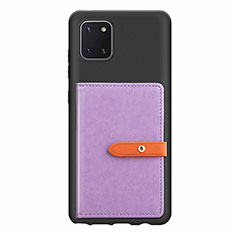 Ultra-thin Silicone Gel Soft Case Cover with Magnetic S10D for Samsung Galaxy A81 Purple