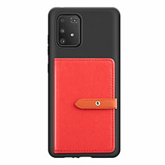 Ultra-thin Silicone Gel Soft Case Cover with Magnetic S10D for Samsung Galaxy A91 Red