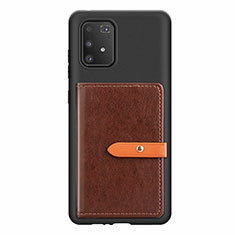 Ultra-thin Silicone Gel Soft Case Cover with Magnetic S10D for Samsung Galaxy S10 Lite Brown