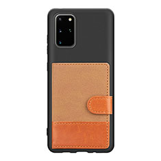 Ultra-thin Silicone Gel Soft Case Cover with Magnetic S10D for Samsung Galaxy S20 Plus Brown