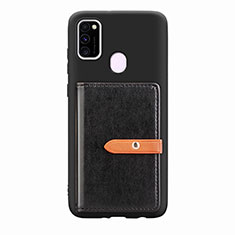 Ultra-thin Silicone Gel Soft Case Cover with Magnetic S11D for Samsung Galaxy M21 Black