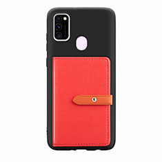 Ultra-thin Silicone Gel Soft Case Cover with Magnetic S11D for Samsung Galaxy M30s Red