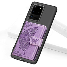 Ultra-thin Silicone Gel Soft Case Cover with Magnetic S11D for Samsung Galaxy S20 Ultra Purple