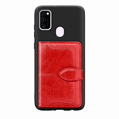 Ultra-thin Silicone Gel Soft Case Cover with Magnetic S12D for Samsung Galaxy M21 Red