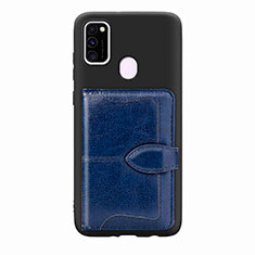 Ultra-thin Silicone Gel Soft Case Cover with Magnetic S12D for Samsung Galaxy M30s Blue