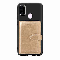 Ultra-thin Silicone Gel Soft Case Cover with Magnetic S12D for Samsung Galaxy M30s Gold