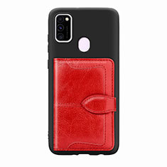 Ultra-thin Silicone Gel Soft Case Cover with Magnetic S12D for Samsung Galaxy M30s Red