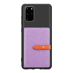 Ultra-thin Silicone Gel Soft Case Cover with Magnetic S12D for Samsung Galaxy S20 Plus Purple