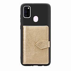 Ultra-thin Silicone Gel Soft Case Cover with Magnetic S13D for Samsung Galaxy M30s Gold