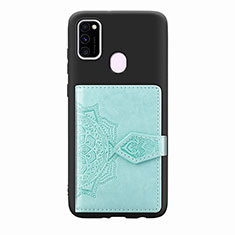 Ultra-thin Silicone Gel Soft Case Cover with Magnetic S13D for Samsung Galaxy M30s Green