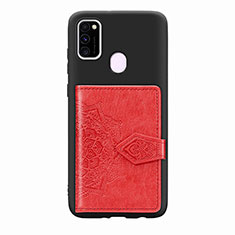 Ultra-thin Silicone Gel Soft Case Cover with Magnetic S13D for Samsung Galaxy M30s Red