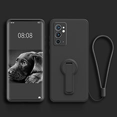 Ultra-thin Silicone Gel Soft Case Cover with Stand for OnePlus 9RT 5G Black