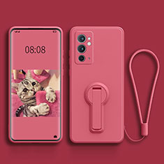 Ultra-thin Silicone Gel Soft Case Cover with Stand for OnePlus 9RT 5G Hot Pink