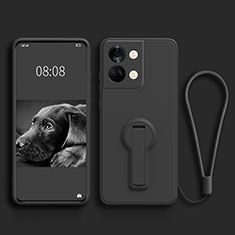 Ultra-thin Silicone Gel Soft Case Cover with Stand for OnePlus Ace 2V 5G Black