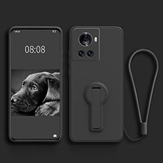 Ultra-thin Silicone Gel Soft Case Cover with Stand for OnePlus Ace 5G Black