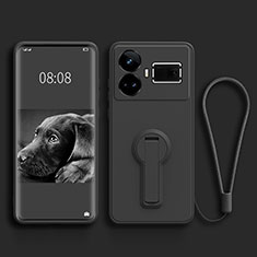 Ultra-thin Silicone Gel Soft Case Cover with Stand for Realme GT Neo6 5G Black
