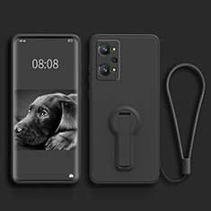 Ultra-thin Silicone Gel Soft Case Cover with Stand for Realme GT2 5G Black