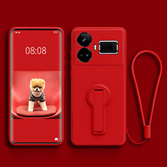 Ultra-thin Silicone Gel Soft Case Cover with Stand for Realme GT3 5G Red