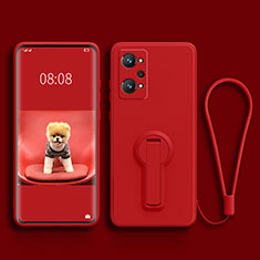 Ultra-thin Silicone Gel Soft Case Cover with Stand for Realme Q5 Pro 5G Red