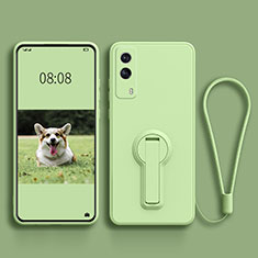 Ultra-thin Silicone Gel Soft Case Cover with Stand for Vivo Y53s t2 Green