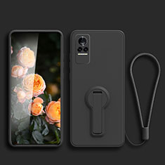 Ultra-thin Silicone Gel Soft Case Cover with Stand for Xiaomi Civi 1S 5G Black