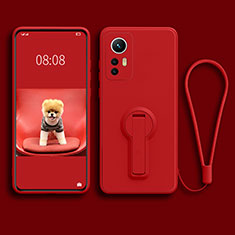 Ultra-thin Silicone Gel Soft Case Cover with Stand for Xiaomi Mi 12S 5G Red