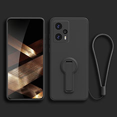 Ultra-thin Silicone Gel Soft Case Cover with Stand for Xiaomi Poco F5 5G Black