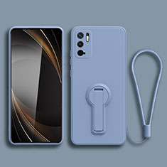 Ultra-thin Silicone Gel Soft Case Cover with Stand for Xiaomi POCO M3 Pro 5G Lavender Gray